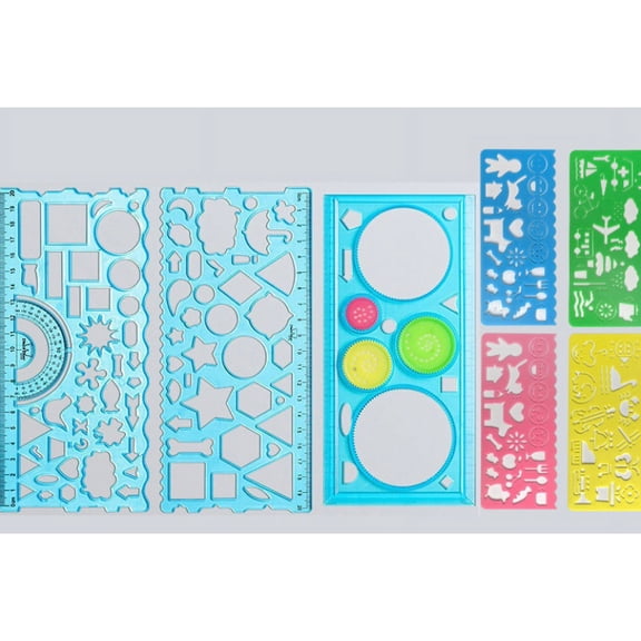 7pcs Geometric Drawings Templates Measuring Geometry Rulers for Design Architecture Office Studying Designing