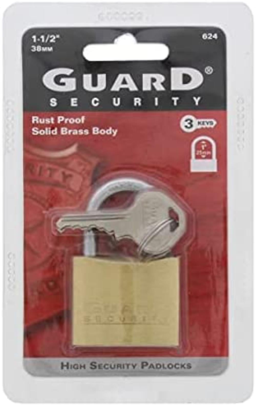Guard Security 624 Solid Brass Padlock with 1-1/2" Standard Shackle 