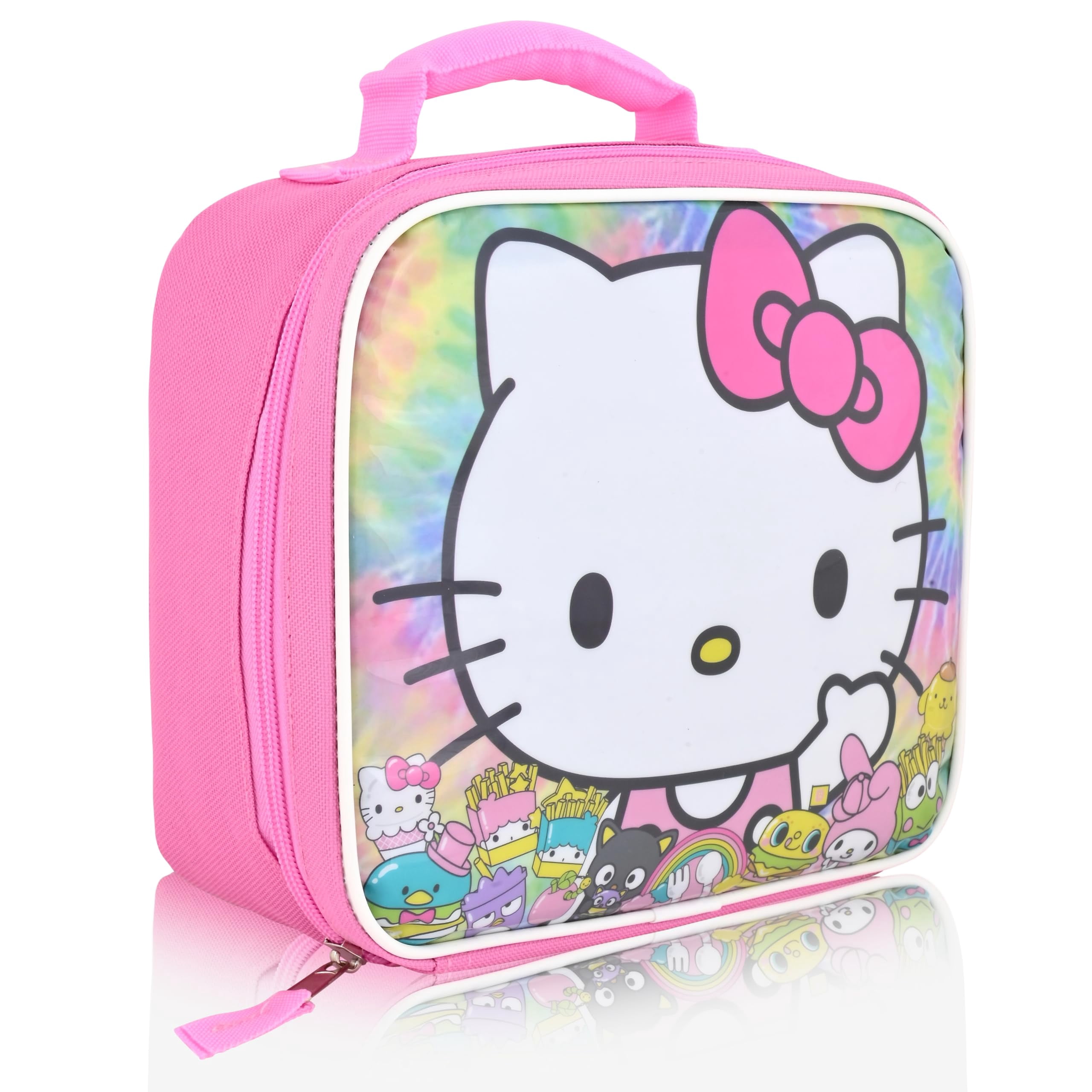 Fast Forward Sanrio Hello Kitty Lunch Box for Kids | Insulated Reusable Lunch Bag for Girls, Boys, Unisex | Hello Kitty and Friends Pink