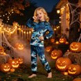 thumbnail image 2 of KPOPLK Girls Halloween Pajamas Cute Pjs Kids Skeleton Sleepwear Clothes Sets Holiday Sleepwear,Size 7-8 Years, 2 of 9