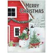 Boxed - Card Snowman at the Farmhouse James 1-17 KJV - Box of 20