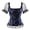 Blue, variant on Corset Top Women with Sleeves Zipper Basques Lace Lingerie Plus Size White 6XL