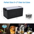 thumbnail image 3 of Bandeja para cubitos de hielo TINANA Upgrade, cristal transparente, 2 pulgadas, 8 pulgadas, color negro, 3 of 6