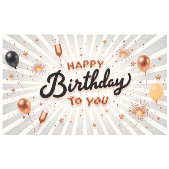 Yatrandify Decorative Design Birthday Banner Champagne Glass Balloon Celebration for Birthday Party Indoor Decoration Event