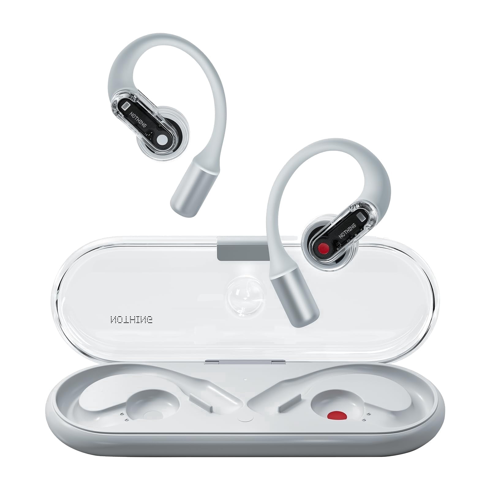 Nothing Ear(Open) Lightweight Open Ear Headphones with Adjustable Earhooks, Multipoint Connection Bluetooth Earbuds with Clear Voice Technology for AI Calls, IP54, Fast Charging, ChatGPT Supported