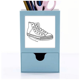 thumbnail image 1 of Zapatos blancos de lona pintada a mano - ilustración Tarjeta de clip de pluma del gestor de suministros de oficina, 1 of 3