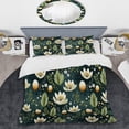 thumbnail image 2 of Designart "Classic Green Harmony Bouquet I" White Cottage Bedding Cover Set With 2 Shams Full - Queen, 2 of 5