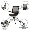 thumbnail image 6 of Emma + Oliver Black Mid-Back Mesh Executive Office Chair with Graphite Frame and Flip-Up Arms, 6 of 16