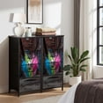 thumbnail image 6 of Dresser for Bedroom with 4 Storage Drawers Electric Street Scene Graffiti Soccer Ball Bold Paint Dressers Chest of Drawers Steel Framed Fabric Closet Organizers for Bedroom Dorm Playroom, 6 of 7