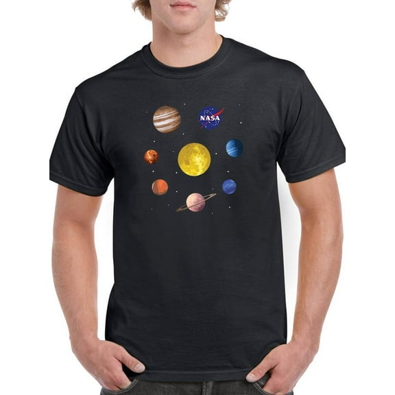 NASA Nasa Watercolor Solar System T-Shirt Men -NASA Designs, Male 4X-Large