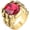 Gold Red, variant on Men's Stainless Steel Vintage Domineering Cool 8 Dragon Claw Oval Cut Gemstone Crystal Stone Gothic Biker Signet Ring