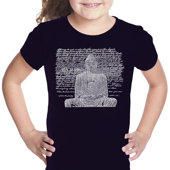 LA Pop Art Girl's Word Art T-shirt - Zen Buddha