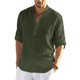thumbnail image 1 of Sunloudy Hombres Primavera Otoño Camisa Casual Color Sólido Manga Larga Cuello Alto Botón Tops Sunloudy moda, 1 of 7