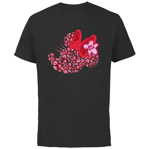 Disney Minnie Mouse Breast Cancer Awareness Silhouette - Short Sleeve Cotton T-Shirt for Adults - Customized-Black