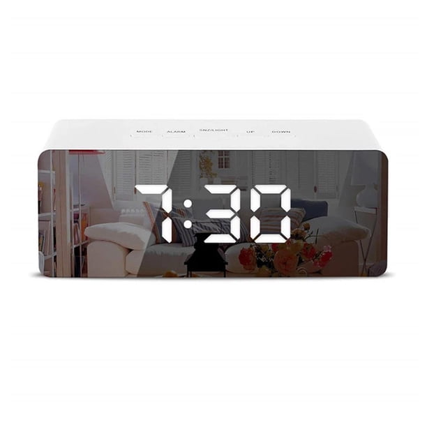 Reloj De Espejo Led Con Carga Usb, Reloj Despertador Eléctrico Con Pantalla Grande Led Para Oficina En Casa Eigraketly HA025169-01