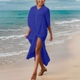 thumbnail image 2 of MaFYtyTPR Bikini Cover Up Tops Women's Solid Color Sexy Cut-Out Beach Bikini Swimsuit Smock, 2 of 5