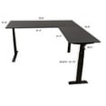 thumbnail image 3 of Stand Up Desk Store Crank Adjustable Height L-Shaped Standing Desk with Steel Frame  (Black Frame/Black Top, 72" Wide), 3 of 4