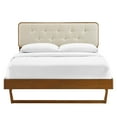 thumbnail image 3 of Modway Bridgette Lit Plateforme Simple en Bois avec Cadre Angulaire en Noyer/beige, 3 of 11