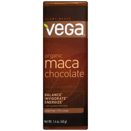 Vega ™ Maca Bio Bar Chocolat diététique Supplément 1,4 oz papier d'emballage