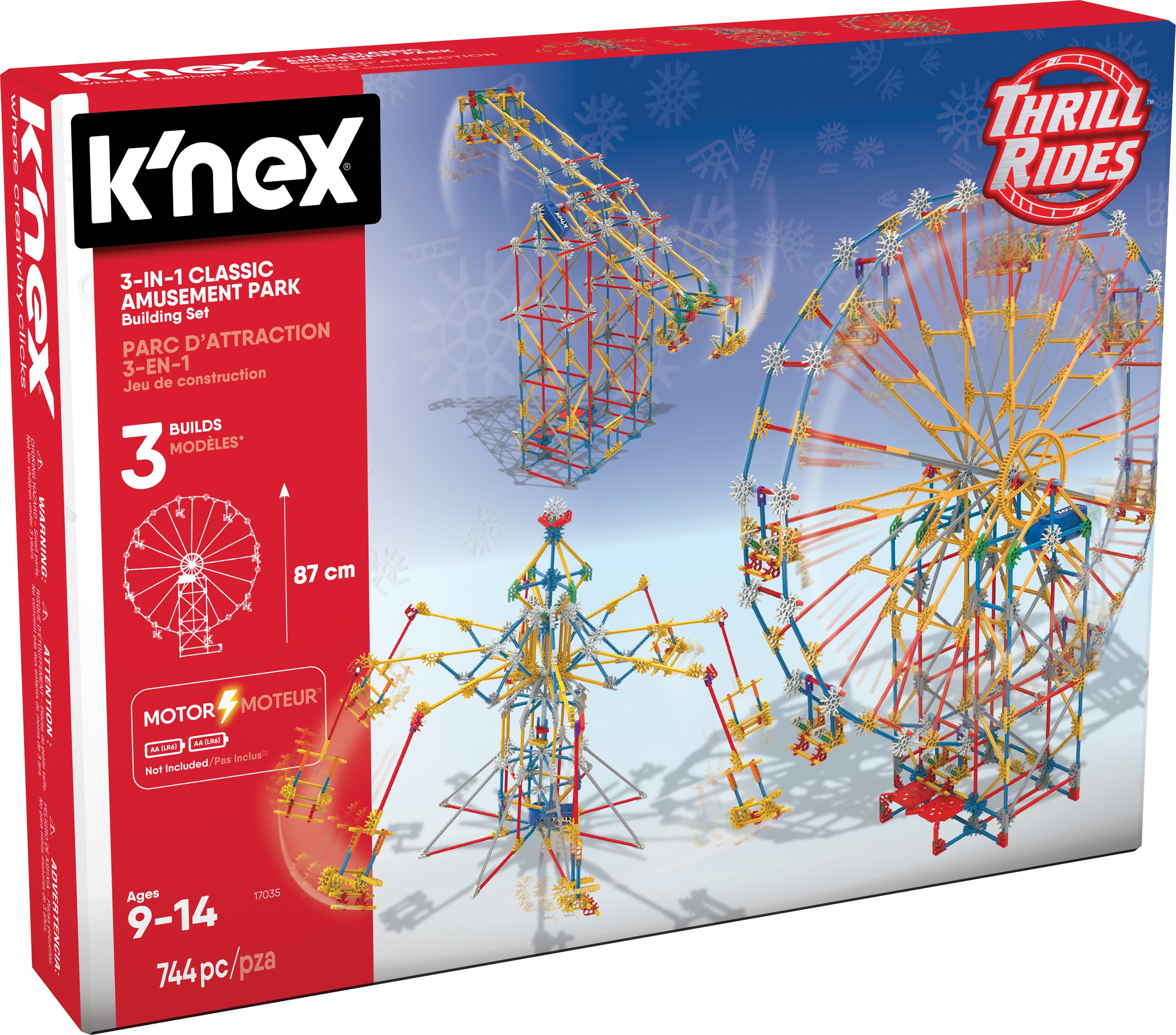 K'NEX Thrill Rides - 3-in-1 Classic Amusement Park Building Set - 744 Pieces - Ages 9 Engineering Education Toy - image 3 of 6
