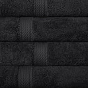 Superior Egyptian Cotton Heavyweight Hand Towel Set of 4, Black