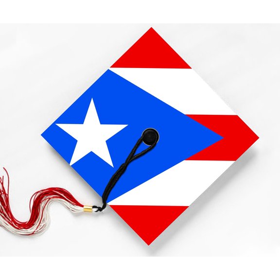 Flag of Puerto Rico, Raise Your Flag, Graduation Cap Topper Decoration, Graduation Gift