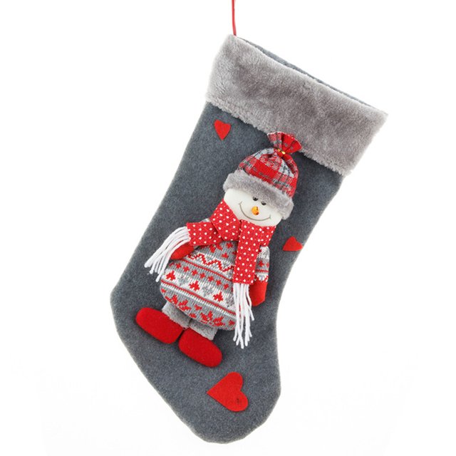 Calcetín navideño grande sin rostro para hombre mayor decoración navideña muñeco de hombre del bosque nórdico calcetín rojo bolsa de regalo tipo B ANGGREK Otros