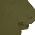 thumbnail image 2 of JUNWELL Robes en Coton et Lin pour Femmes Grande Taille Manches Courtes Col en V Été Robe T-Shirt Ample Unie, 2 of 8
