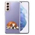 thumbnail image 1 of WIRESTER Transparent Soft Gel TPU Clear Case Slim Protective Cover for Samsung Galaxy S22 6.1" 2022, English Bulldog Dog Lying Down Looking Up, 1 of 3