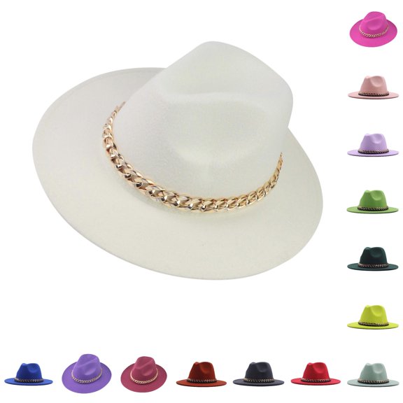 Fashionable Wide Brim Fedora Sun Hat for Men Women Dressy Casual Panama Style Beach Summer Outdoor Accessories