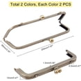 thumbnail image 3 of 4 Pack Metal Purse Frame Kiss Clasp Lock 20cm/7.8inch Squared Bag Clutch Frame, 3 of 9