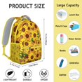 thumbnail image 6 of Sunflower Backpack for School,Cute School Bag,Schoolbag with Adjustable Shoulder Straps & Padded Back,15.3"x11"x6.7", 6 of 6