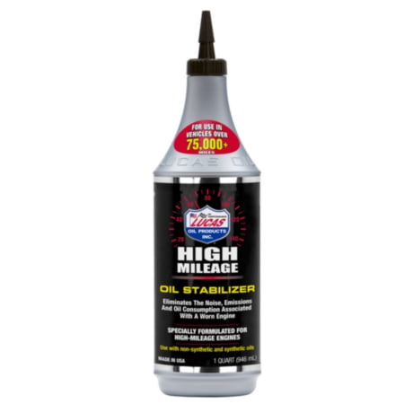 Lucas Oil Products Hi-Mileage Oil Stablizer - Specially formulated for high mileage vehicles over 75,000 miles, 32 oz bottle, sold by