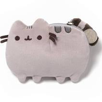 GUND PUSHEEN NEW Pouch Zipper Case Cute Cat Plush Purse Kids Clutch Soft Makeup 