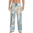 thumbnail image 2 of Goofa Animals Travel World Map Printed Soft Pajama Pants for Men, Wide Leg Comfy Casual Lounge Yoga Pants-Small, 2 of 9