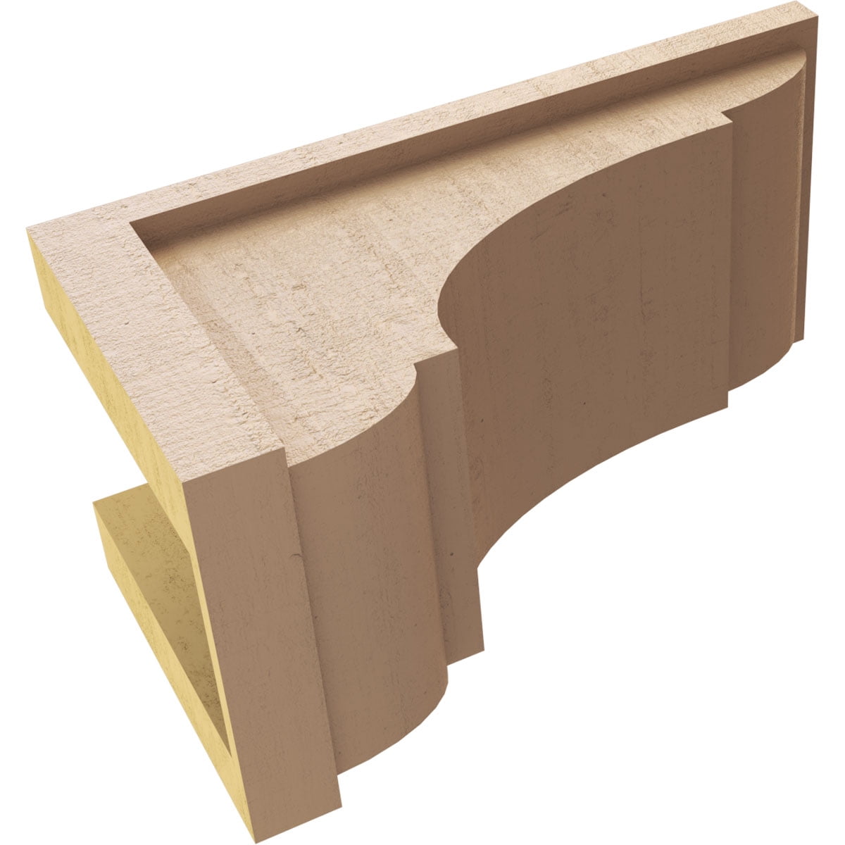 7"W x 14"D x 7"H Wide Bryant Rough Cedar Woodgrain TimberThane Corbel, Primed Tan