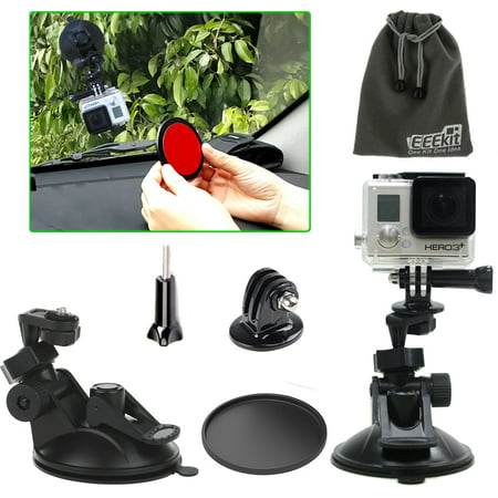 EEEKit for GoPro Hero 5 4 3+ 3 2 Session LCD,Windshield Suction Cup Mount/Pad,Tripod Mount