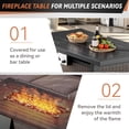 thumbnail image 4 of OPOHORO 7 - Pieces Patio Furniture Set with 43" Rectangular Fire Pit Table, Outdoor Conversation Sets with Swivel Rocking Chairs, Gliding Loveseat and Ottomans, for Garden Lawn Balcony, Gray Cushion, 4 of 18