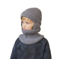 thumbnail image 4 of 5-12Y Kids Earflap Beanie and Scarf Set for Girls Boys,Winter Warm Knit Ski Hat with Fleece Lined for 4-10 Years, 4 of 5