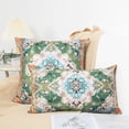 thumbnail image 6 of Boho Throw Pillow Covers 18x18 inch Monaco Rug Persian Carpet Double Sided Pattern Cotton Soft Pillow Case Cushion Cover Pillowcase for Couch Sofa Bed Decorative (Green), 6 of 6