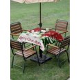 thumbnail image 3 of Outdoor Tablecloth with Umbrella Hole and Zipper, Red Snowman Christmas Square Table Cloth 60x60 Inch Waterproof Tablecloth, Xmas Tree Snowflake Rustic Winter Picnic Table Cover for Patio Camping, 3 of 7