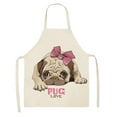 thumbnail image 1 of karymi DOG PUG Printed Cotton Linen Sleeveless Apron Kitchen Up to 60% off, 1 of 1