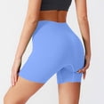 thumbnail image 4 of Tsesme High Waisted Yoga Shorts for Women Elastic Slim Fits Butt Lifting Shorts Legging Comfy Seamless Sport Shorts ,Light Blue,S, 4 of 8