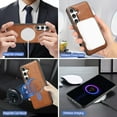 thumbnail image 3 of Allytechgroup Case for Samsung Galaxy A35 with Cards Holder, RFID Blocking 2 In 1 Wallet Case with Stand Support Wireless Charging Shockproof Magnetic Back Cover for Women Men, Brown, 3 of 6