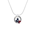 thumbnail image 2 of Delight Jewelry Silvertone Red and Blue Texas Gymnastics Ring Charm Necklace, 18", 2 of 4