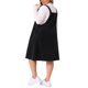 thumbnail image 3 of Vestido de tirantes ajustables plisado para mujer de tallas grandes Agnes Orinda para el Día de San Patricio, overol de pana con bolsillos 2X negro, 3 of 6