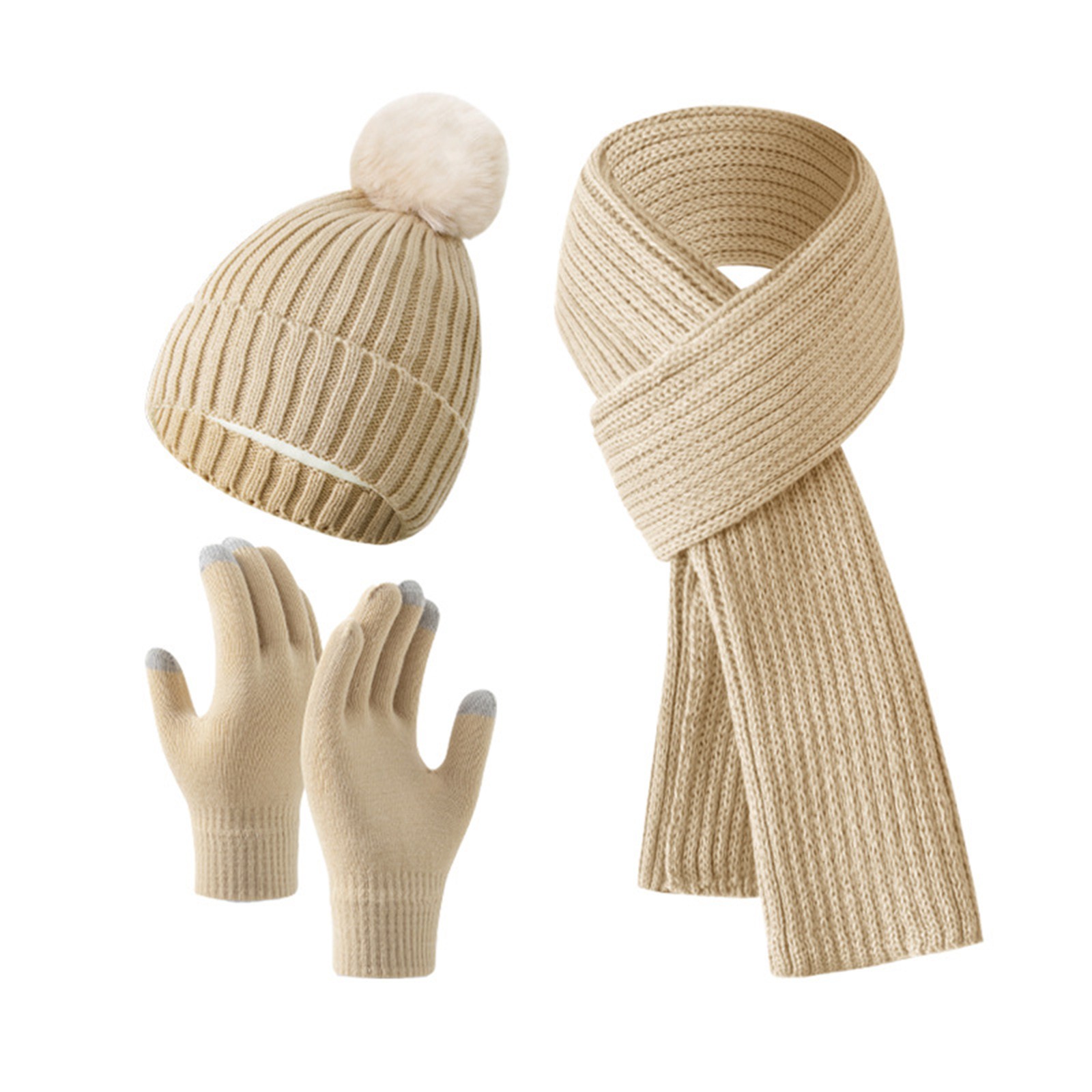 Juicy Couture Womens Cable Knit Hat, Gloves & Scarf 3-Piece  display picture 2