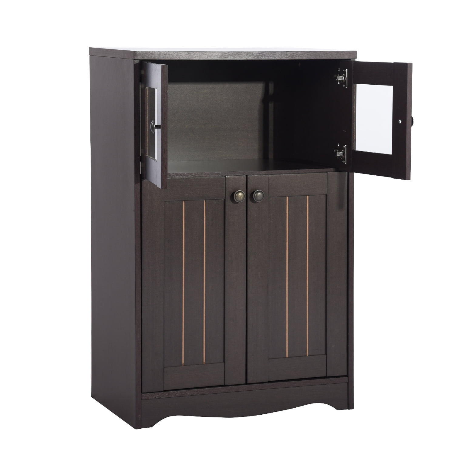 Kepooman Floor Storage Cabinet, Free Standing Kitchen Cupboard, Wooden Storage Cabinet with 2 Doors, Office Furniture, Brown Kepooman Floor Storage Cabinet, Free Standing Kitchen Cupboard, Wooden Storage Cabinet with 2 Doors, Office Furniture, Brown