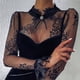 thumbnail image 5 of Vestido de encaje Pompotops para mujer Manga larga Cuello medio alto Talla S M L XL XXL, 5 of 9