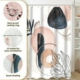 thumbnail image 5 of Dznils Abstract Boho Fabric Shower Curtain and Rug Sets, 16pc Modern Bathroom Sets, Cream, 72" x 72", 5 of 11